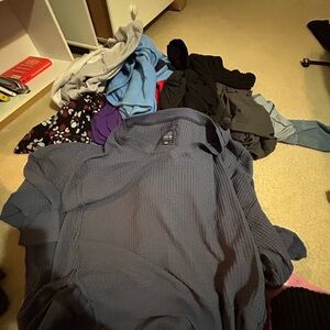 Aerie Navy Off-the-Shoulder Sweater